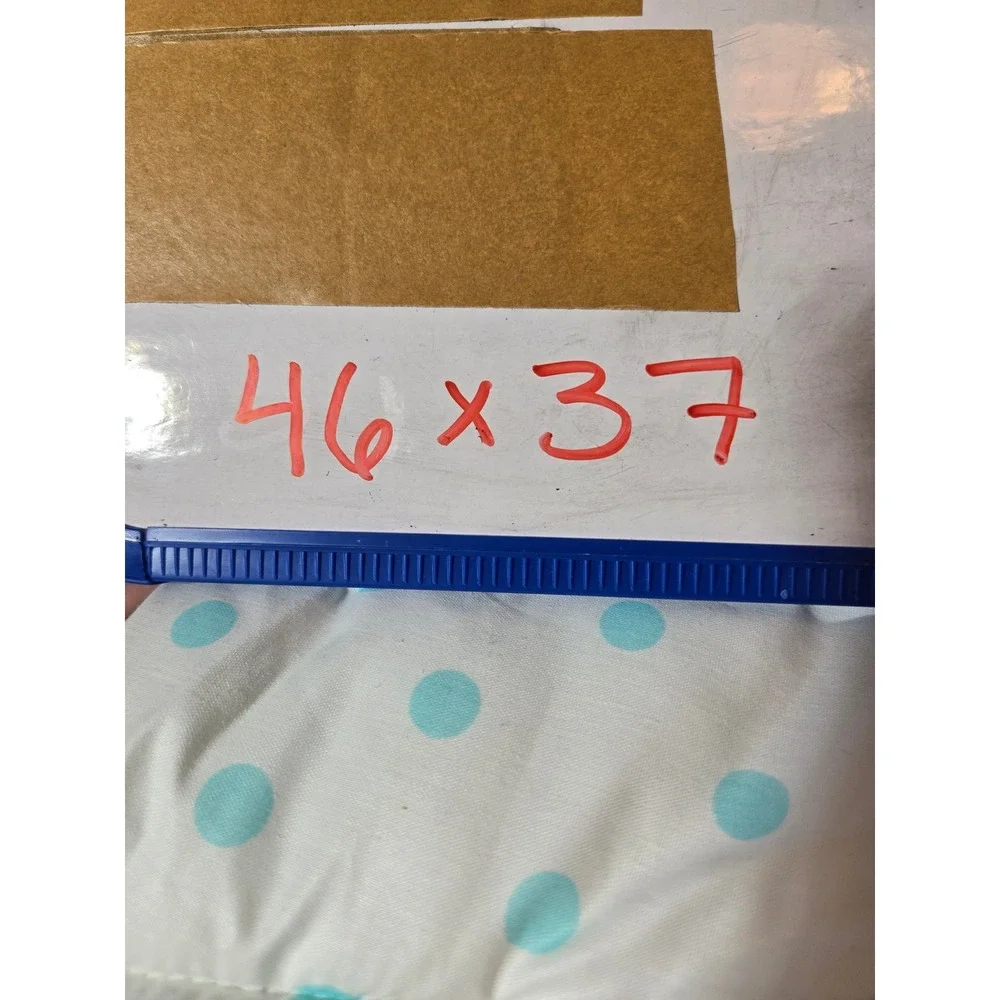 Vintage Kids Line Teddy Bear Balloons Polka Dot Baby Quilt Ruffled Aqua 35x45
